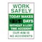 5S Supplies Digital LED Safety Scoreboard Signs with Frame, Work Safely SAFETY-LED- WS - alternate 1
